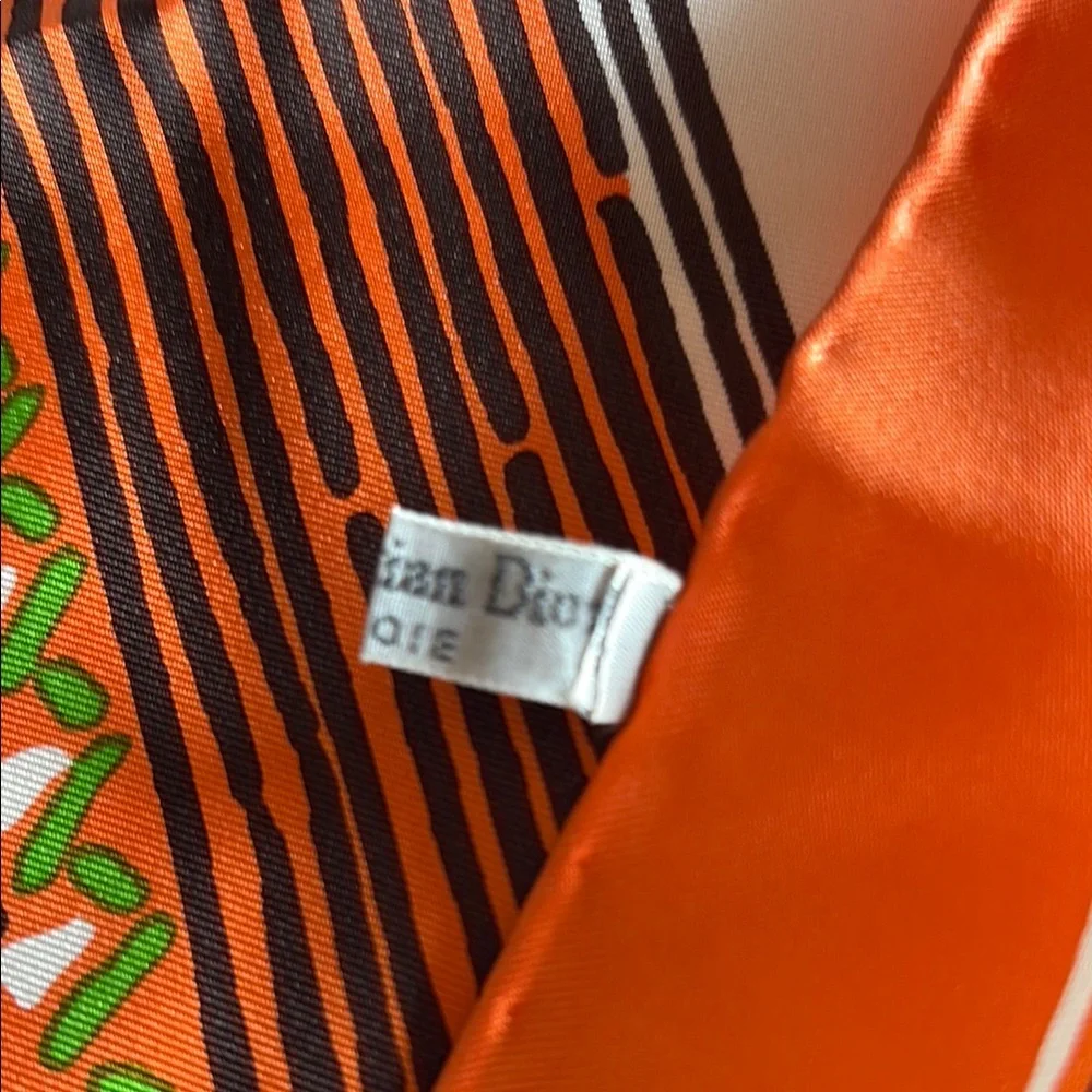 Dior Orange and Green Geometric Scarf- NFs do not buy